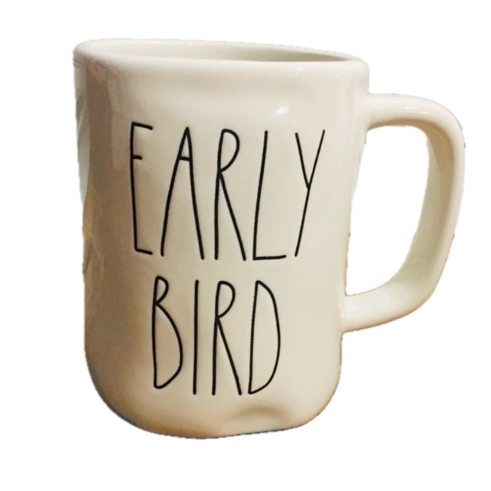 Rae Dunn EARLY BIRD Mug NWT Coffee Tea Black White